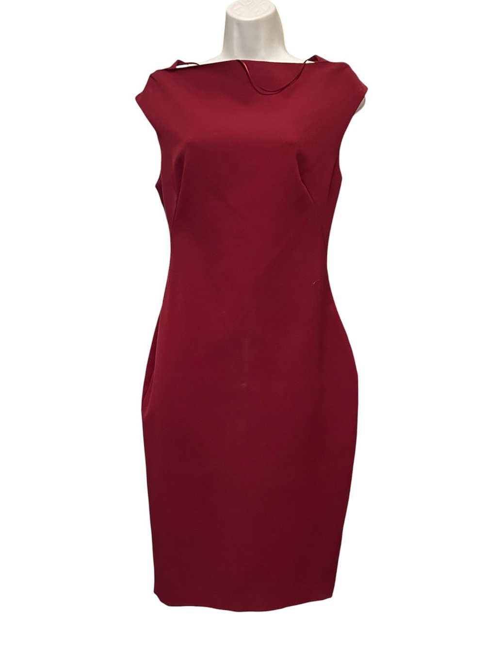 Zara Classic Sleeveless Sheath Dress in Wine